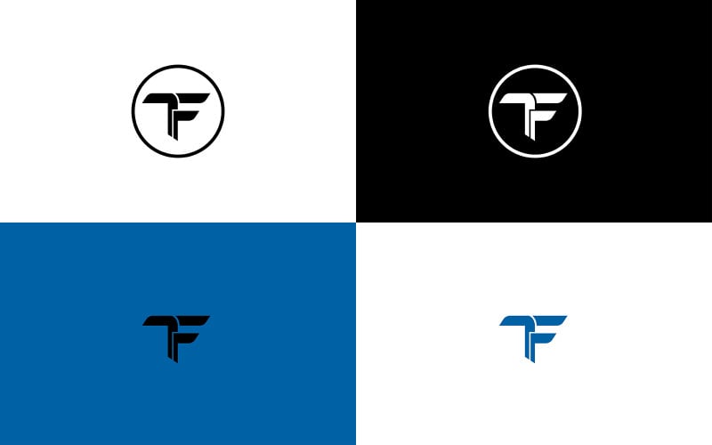 Abstrakte Buchstaben-TF-Logo-Konzept-Vektorvorlage