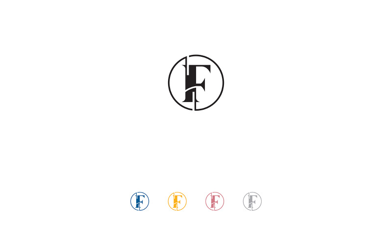 création de logo f, modèle de logo cercle f