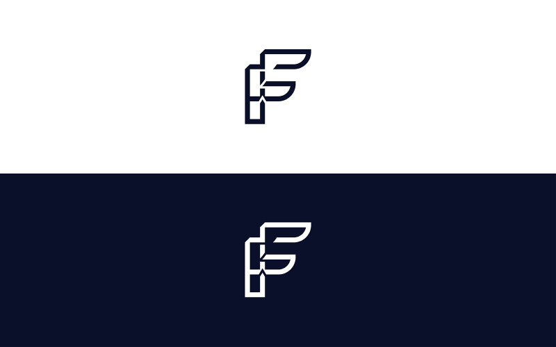 Design-Vorlage für das Logo mit der Linie F des Buchstaben F
