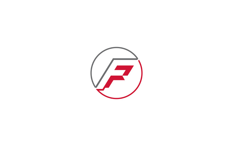 FP字母标志设计或pf标志设计，F字母标志设计模板