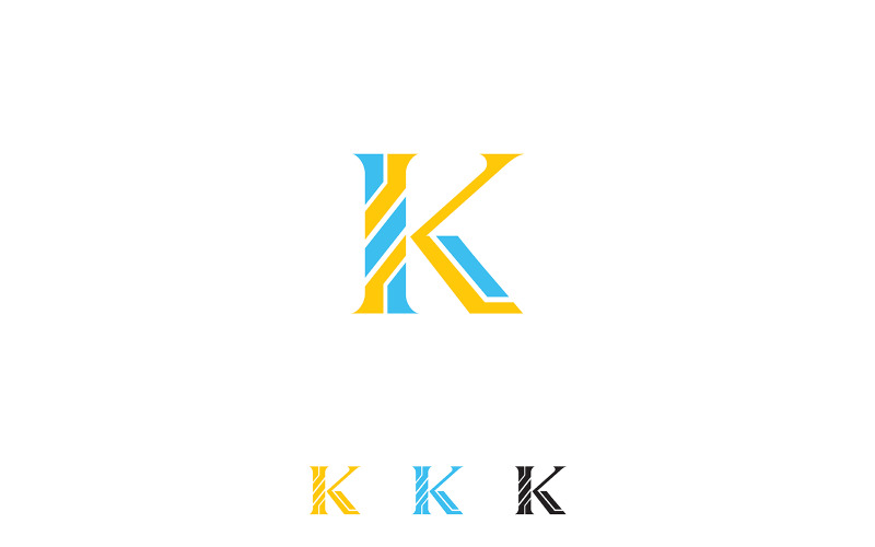 K logó tervezés vagy K betű logó vektor sablon