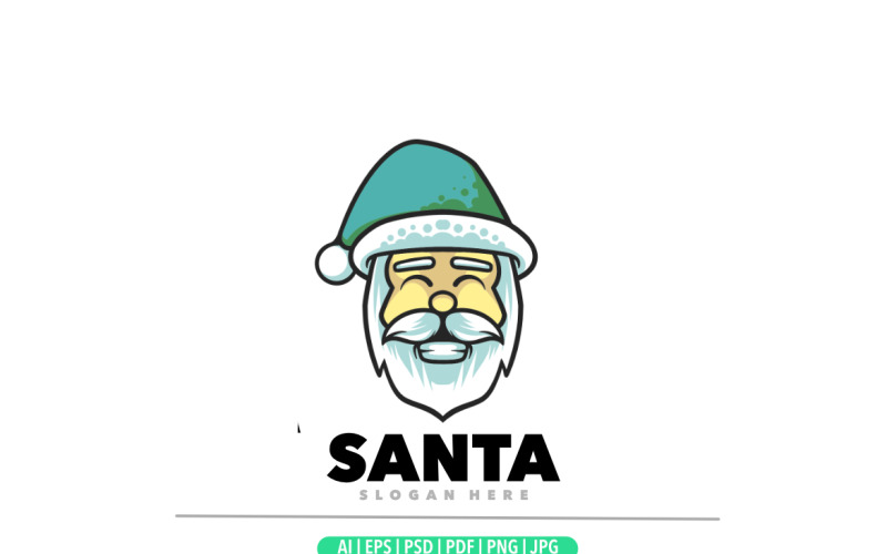 Kerstman mascotte logo ontwerp uniek