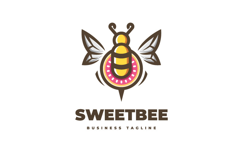 Leuke zoete bijenlogo sjabloon