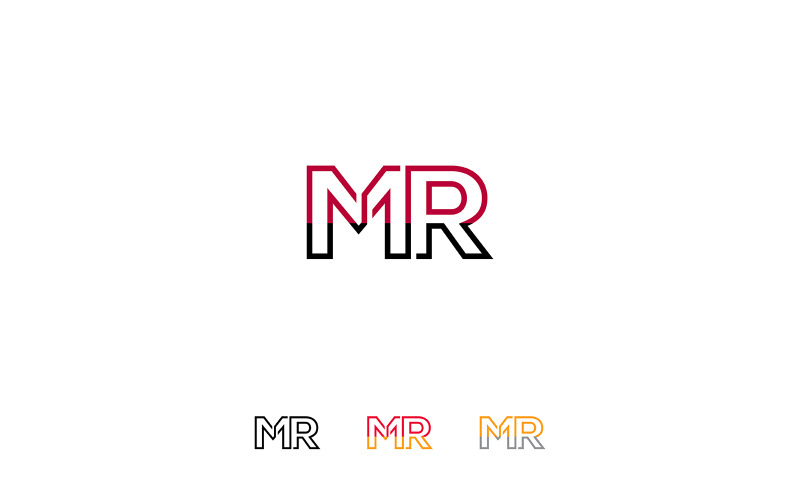 Logotipo da carta do Sr., modelo de vetor de design do logotipo do Sr.