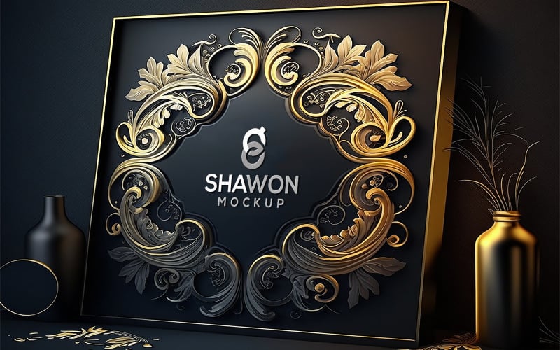 Luxe Frame Logo Mockup-sjabloon