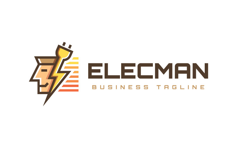 Modèle de logo d'homme électrique