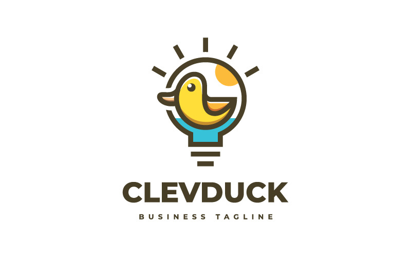 Modèle de logo de canard intelligent