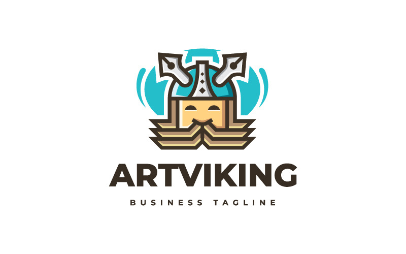 Modèle de logo Viking d'art créatif