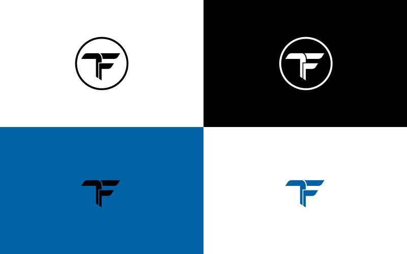 Modèle vectoriel de concept de logo abstrait letterwr tf