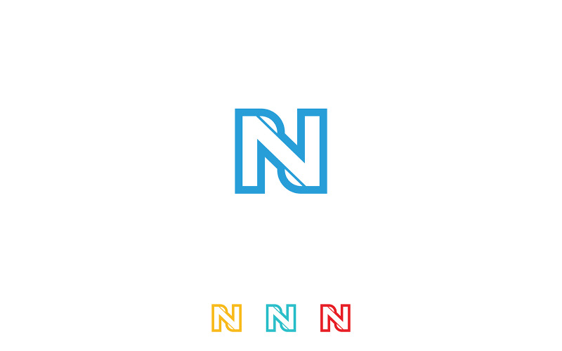 Modèle vectoriel de conception de logo de lettre N v2