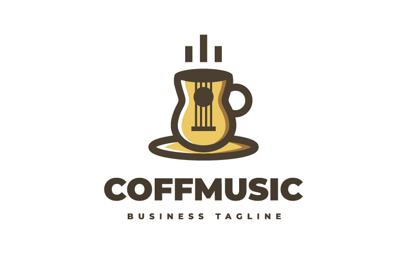 Modello di logo musicale per caffè