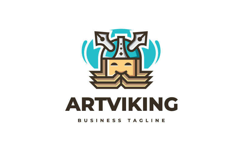 Modello di logo vichingo di arte creativa