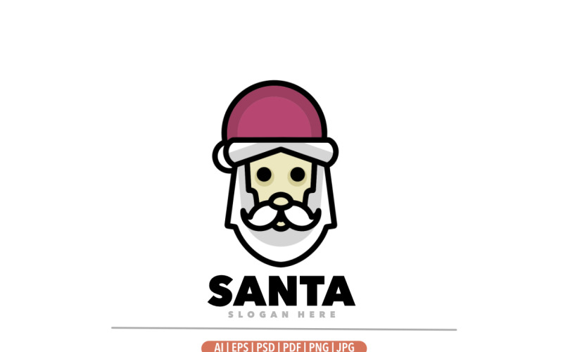 Modello di progettazione del logo semplice di Babbo Natale