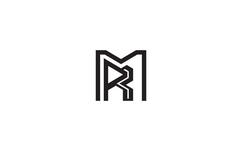 Mr letter logo, mr logo design vector template v3
