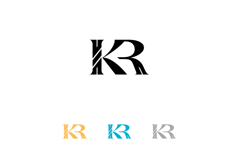 Projekt logo KR, szablon wektora projektu logo litery kr