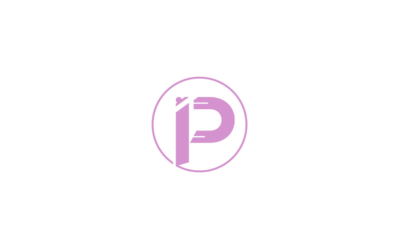 Projekt logo litery IP lub szablon projektu logo P