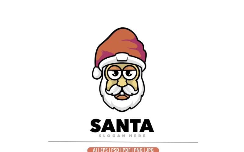 Santa claus mascot cartoon logo design