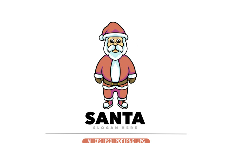 Santa maskot kreslený design logo