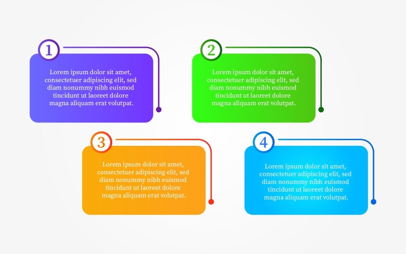Conception infographique de la chronologie avec options de conception à 4 éléments