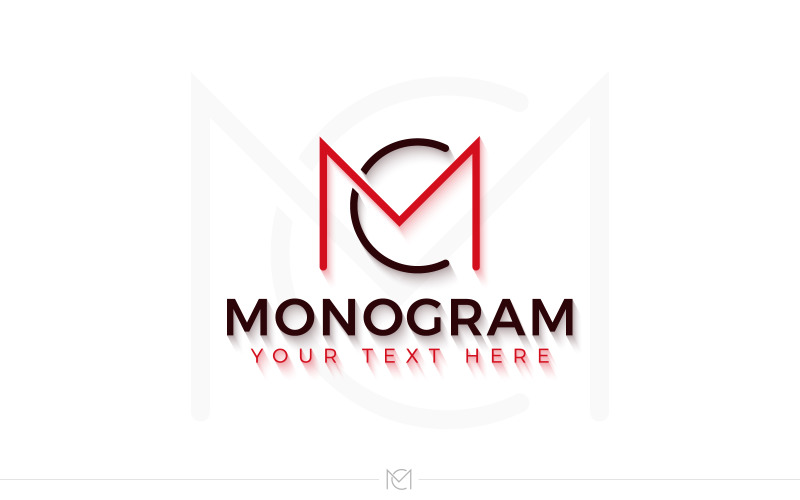 Design do logotipo do monograma MC, logotipo do monograma