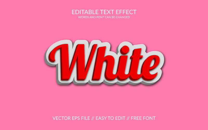 Effet de texte vectoriel entièrement modifiable en 3D blanc