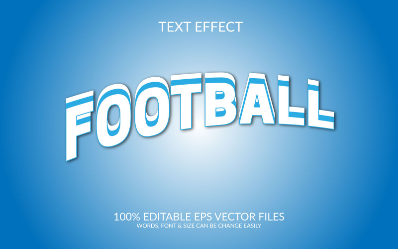 Effet de texte vectoriel modifiable Football 3d