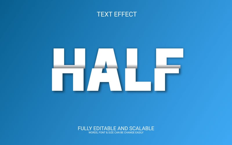 Hälften 3D vektor Eps Text effekt malldesign