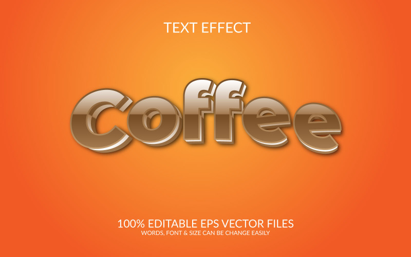 Journée mondiale du café Conception de modèle d'effet de texte Eps vectoriel modifiable en 3D