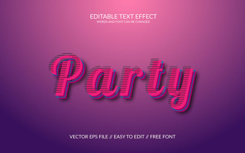 Party-Vektor Editierbarer Vektor-EPS-Texteffekt