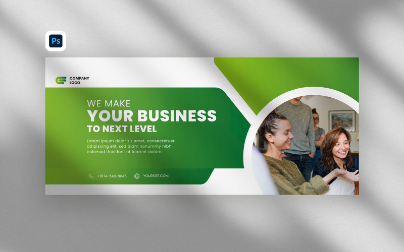 PSD Corporate Business Facebook Cover Banner Template Design Band 2