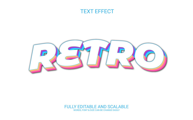 Retro helt redigerbar vektor 3d texteffekt