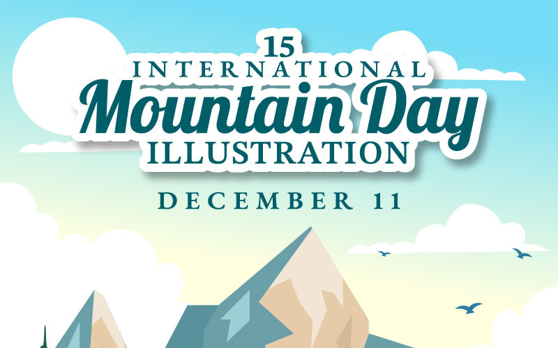 15 Internationale bergdag illustratie