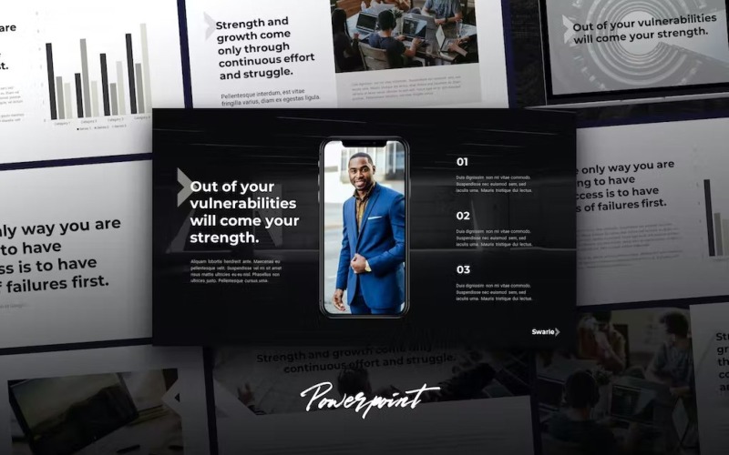 Swarle — nowoczesny i elegancki szablon programu Powerpoint