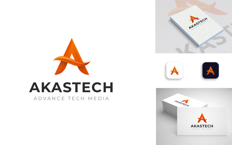 Abstrakt Bokstav En Logotyp 3D-mall