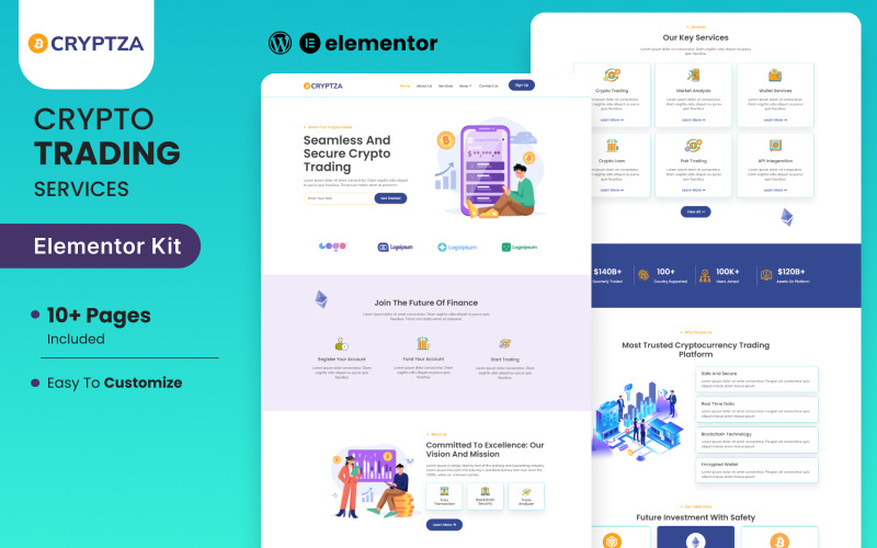 Cryptza - 在线交易和投资 Elementor 套件