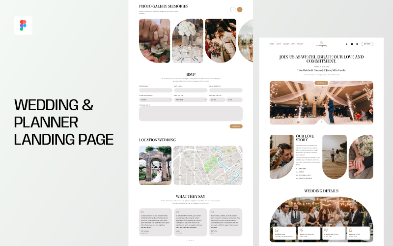 Landingpage für Hochzeit und Planer