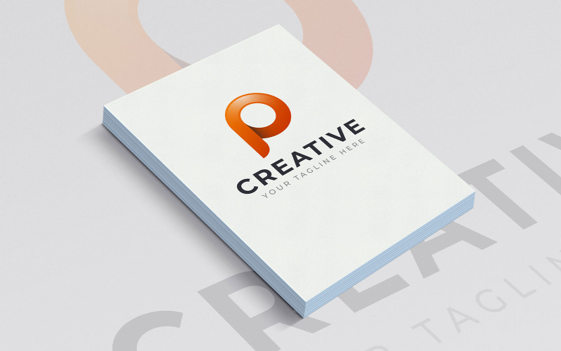 Modelo grátis de logotipo da letra P 3D