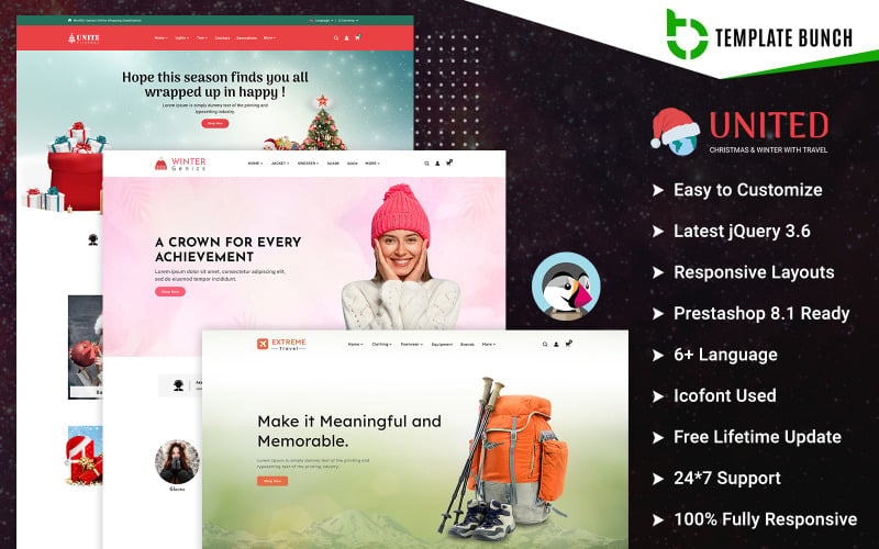 United - Christmas and Winter with Travel - Responsive Prestashop Theme for eCommerce