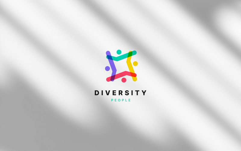 Vecteur de logo coloré de diversité de personnes - LGV4
