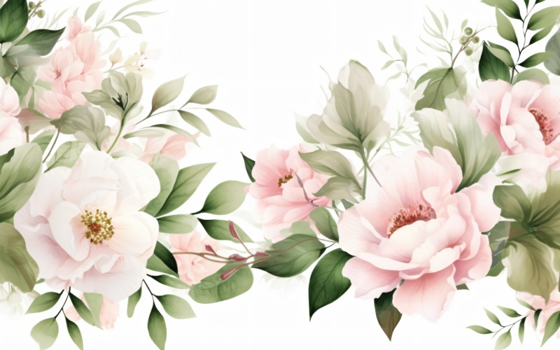 Akvarell blommor krans bakgrund 20