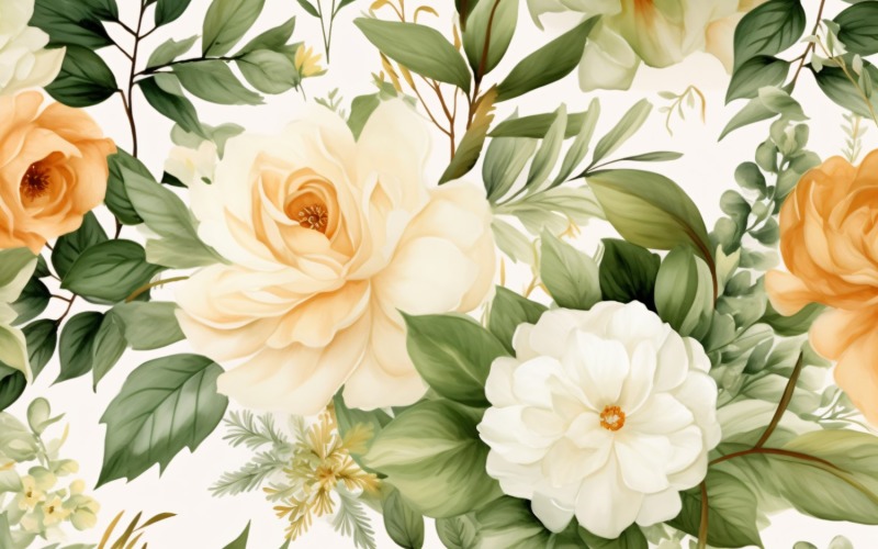 Akvarell blommor krans bakgrund 27