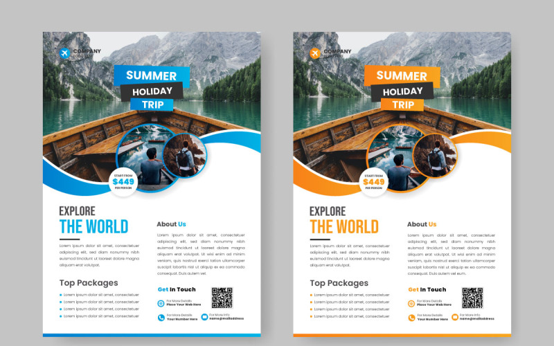 travel  flyer design template, Travel poster or flyer pamphlet flyer design and travel agency flyer