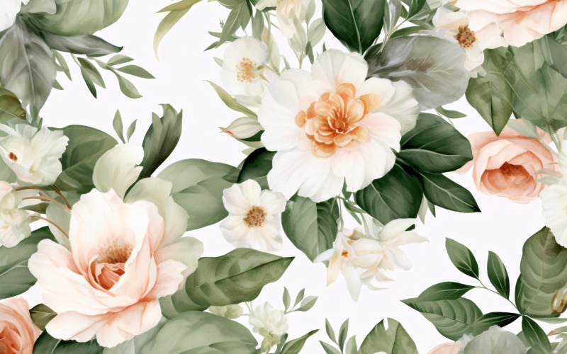 Watercolor floral wreath Background 26 - TemplateMonster