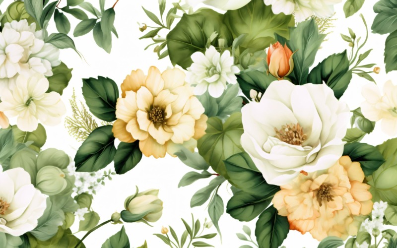 Akvarel květinový věnec pozadí 114