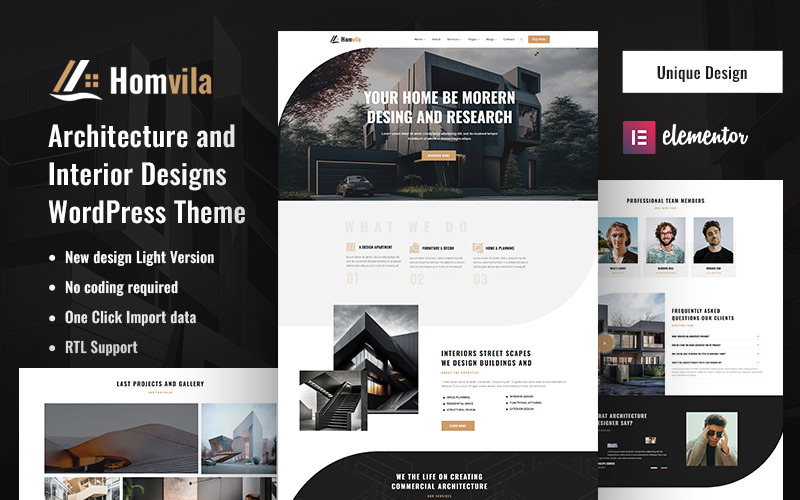Homvila - Tema WordPress para arquitectura y diseño de interiores
