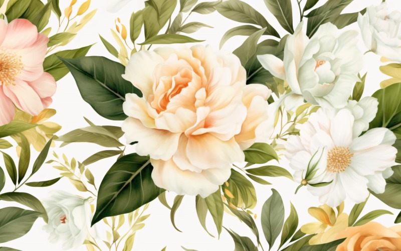 Watercolor floral wreath Background 82 - TemplateMonster