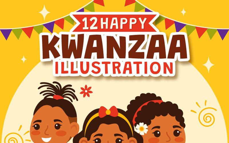 12 Boldog Kwanzaa vektoros illusztráció