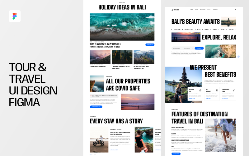Progettazione dell'interfaccia utente di tour e viaggi Figma