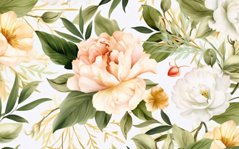Watercolor floral wreath Background 170