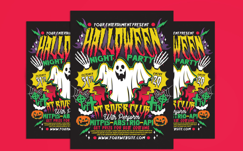 Halloween Party ünnepi szórólap sablon 1